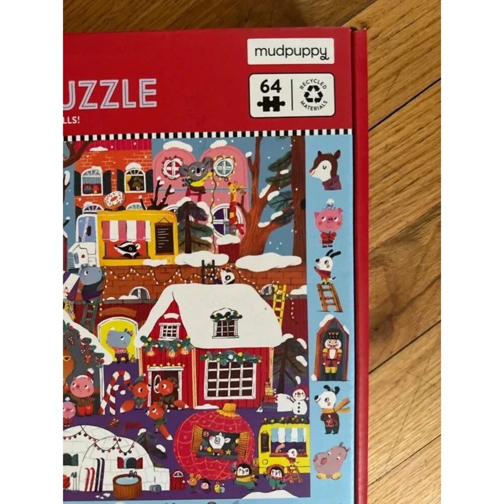 New Christmas holiday winter market search and find puzzle
